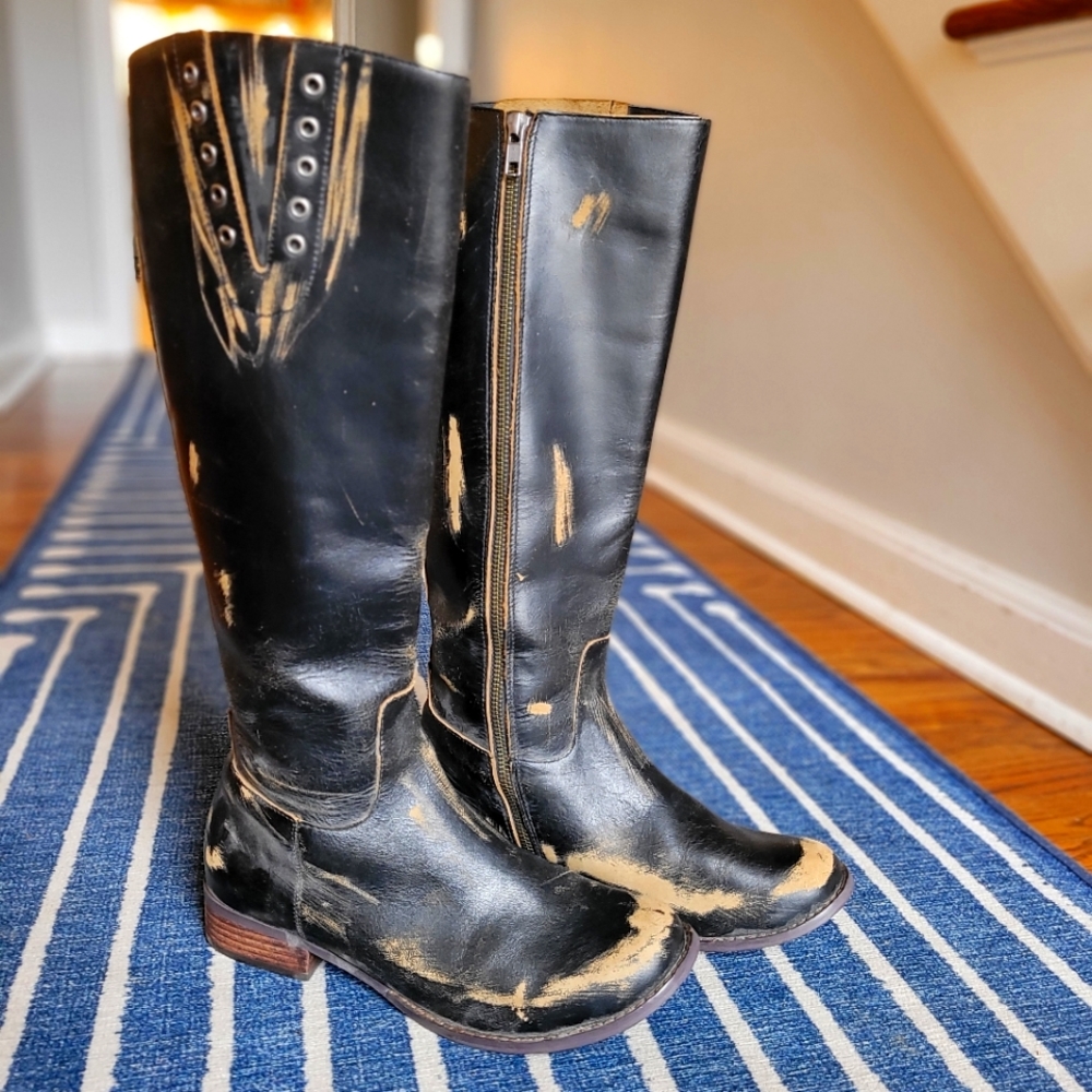 farylrobin x Free People black distressed boots